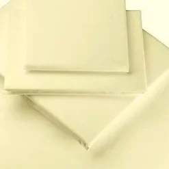 Percale Box Pleated Fitted Valance Sheets In IVORY/ CREAM