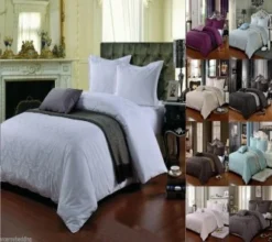 500 Thread Count Damask Jacquard Duvet Cover Set