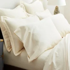 800 Thread Count Cream Boutique Stripe Flat Sheets