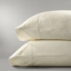 800 Thread Count Cream Boutique Stripe Flat Sheets -bedding shop 2216