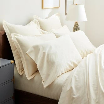 800 Thread Count Cream Boutique Stripe Pillowcases 2 800 Thread Count Cream Boutique Stripe Pillowcases - Image 2