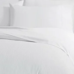 800 Thread Count White Boutique Stripe 12" Deep Fitted Sheets