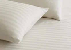 Cream Stripe 240 Thread Count Egyptian Cotton Duvet Cover Set