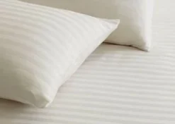 220 Thread Count Striped Fitted Sheets In CREAM
